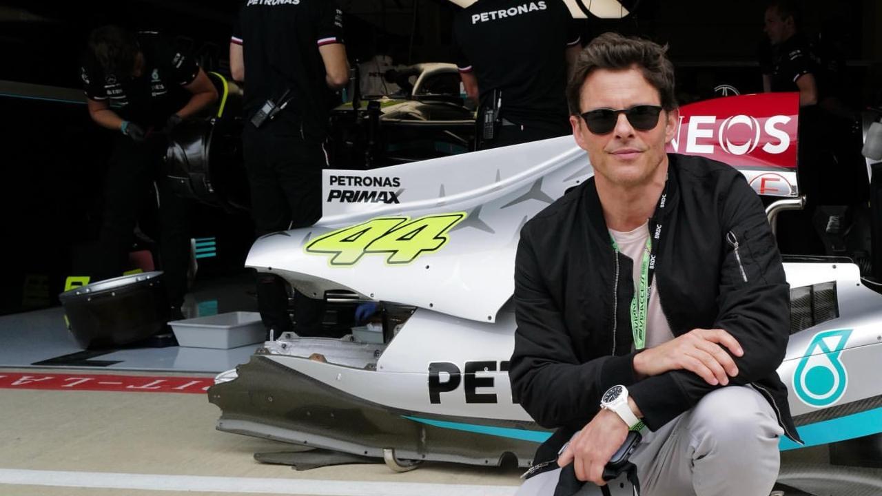 Actor James Marsden was invited to the Mercedes paddock to see the action unfold